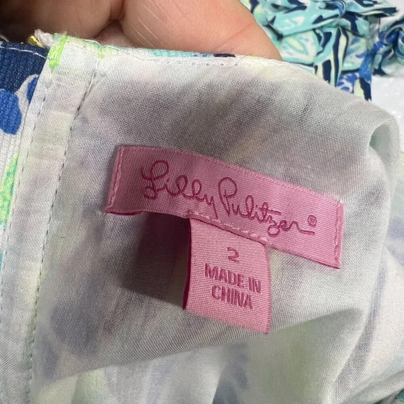 Lilly Pulitzer Mila Shift Dress Size 2 Indigo Sunset Swim Preppy Vacation Resort - Picture 3 of 10